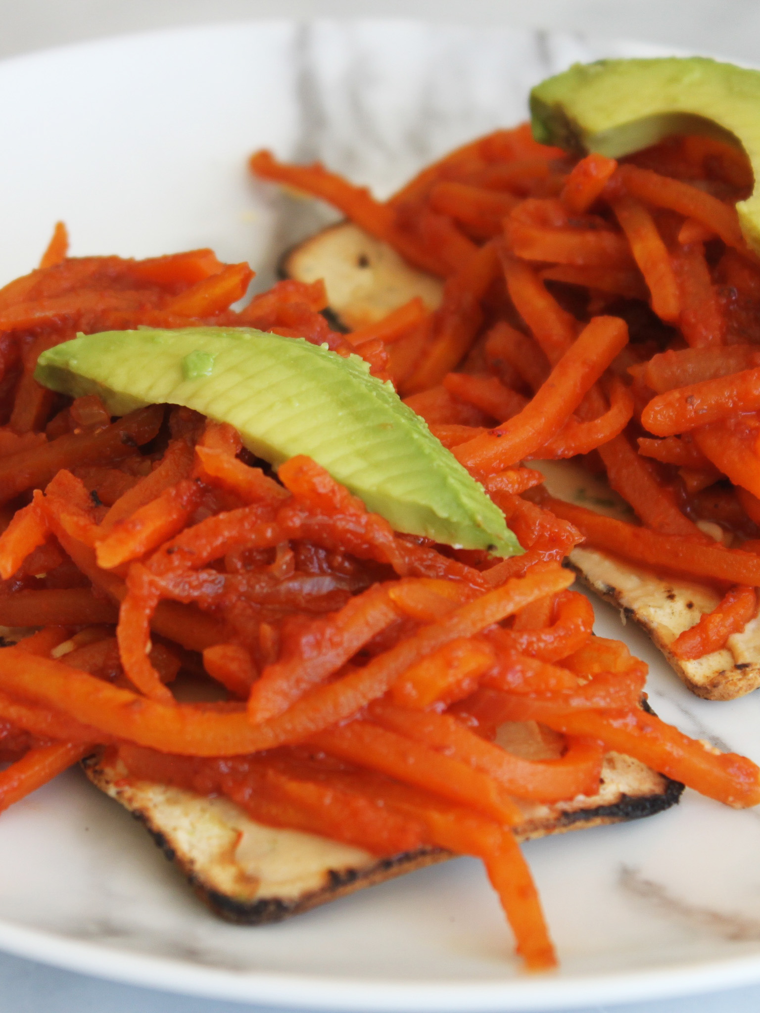 Tostadas de Tinga de Zanahoria